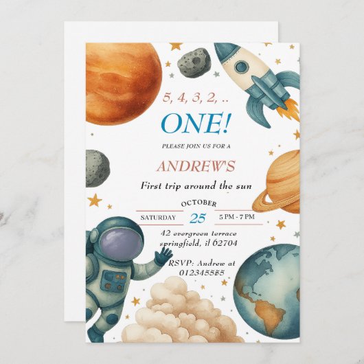 Eerste reis rond het verjaardagsfeest van de astro kaart (Voorkant / Achterkant)