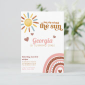 Eerste reis rond Sun Boho Rainbow 1e verjaardag Kaart (Staand voorkant)