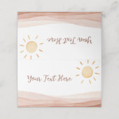 Eerste reis rond Sun Place Card Verjaardagsfeest (Buitenkant ongevouwen)