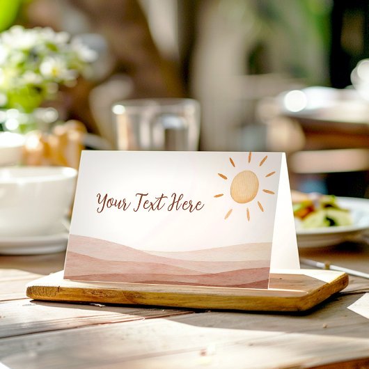 Eerste reis rond Sun Place Card Verjaardagsfeest