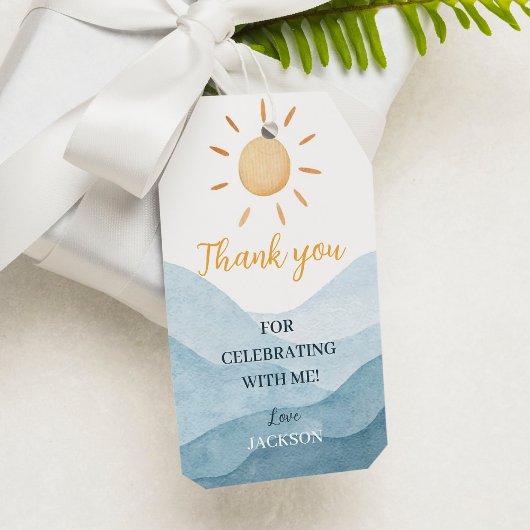 Eerste reis rond zon dank u Label verjaardagsfeest Cadeaulabel