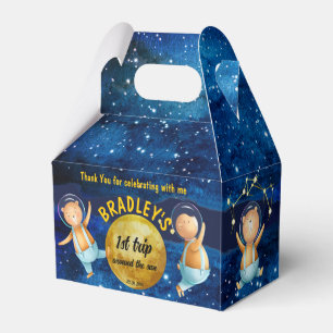 Eerste reis rondom zondag verjaardagsfeestje, aang bedankdoosjes