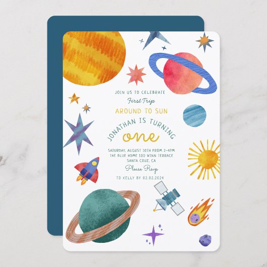 Eerste reis Ruimteastronaut Eerste verjaardag Kaart