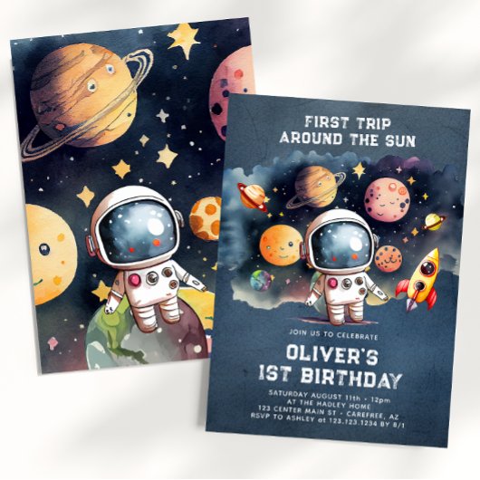 Eerste reis van de eerste verjaardag van de ruimte kaart