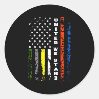 Eerste Responder Thin Line Patriottische Amerikaan Ronde Sticker