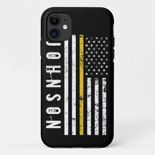 Eerste responsstijl Amerikaanse gouden lijn vlag Case-Mate iPhone Case (Achterkant)
