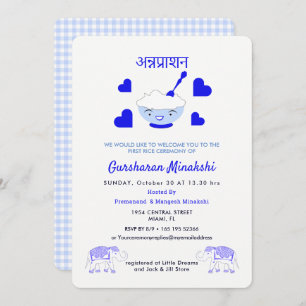 Eerste Rice Annaprashan-ceremonie Kaart