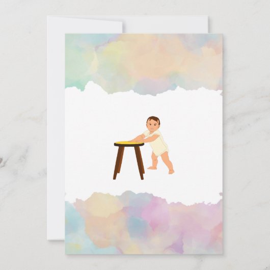 Eerste rijst "Annaprashan" Indiase uitnodiging (Achterkant)