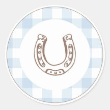 Eerste Rodeo Cowboy Verjaardag Blauwe Gingham Prep