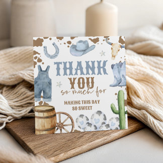 Eerste Rodeo Cowboy Verjaardag Geschenk Tag Bedankjes Labels