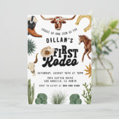 Eerste Rodeo Cowboy verjaardag Kaart (Staand voorkant)