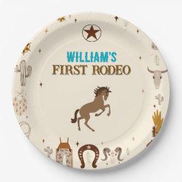 Eerste Rodeo Cowboy verjaardag Papieren Bordje