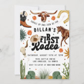 Eerste Rodeo Cowboy Verjaardag uitnodiging (Voorkant)