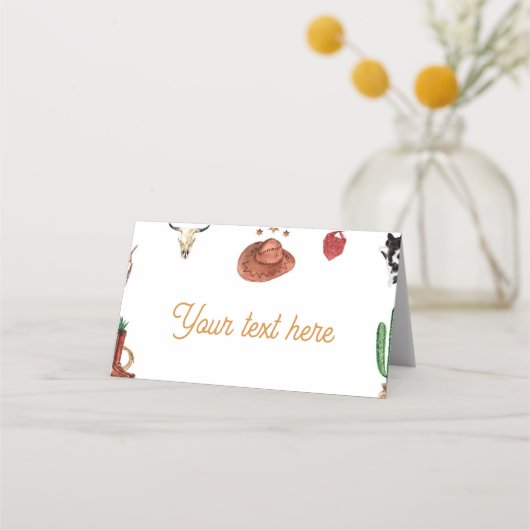 Eerste Rodeo Cowboy Verjaardagsplek Kaart (Achterkant)