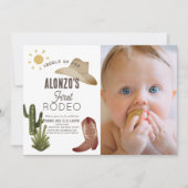 Eerste Rodeo Cowboy Westerne Foto 1e verjaardag Kaart (Voorkant)