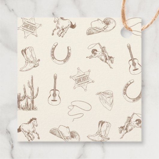 Eerste Rodeo Cowboy Westerne verjaardag Dank u Lab Bedankjes Labels (Achterkant)