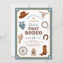 Eerste Rodeo Cowboy Wild West Boy Eerste Verjaarda