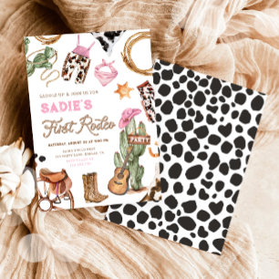 Eerste Rodeo Cowboy Wild West Western Meisje Verja Kaart