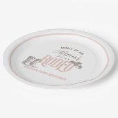 Eerste Rodeo Cowgirl Western Roze 1e Verjaardag Papieren Bordje (Gekanteld)