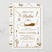 Eerste Rodeo Hand getekend West Western 1e verjaar Kaart (Voorkant / Achterkant)