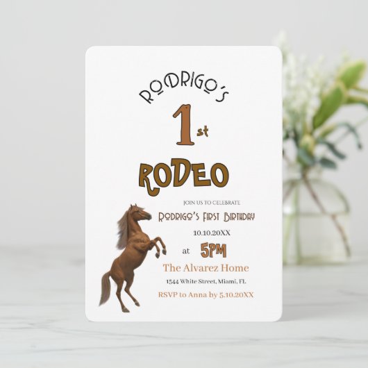 Eerste Rodeo Kaart (Staand voorkant)