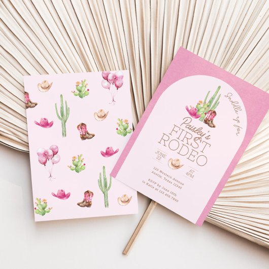 Eerste Rodeo meisje 1e verjaardag uitnodiging