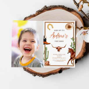 Eerste Rodeo Modern Southern Cowboy foto Verjaarda Kaart