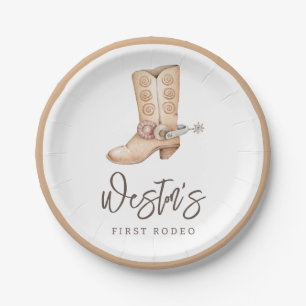 Eerste Rodeo Neutral Southern Cowboy Birthday Papieren Bordje
