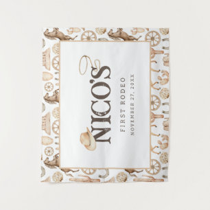 Eerste Rodeo Neutral Southern Cowboy Birthday Wandkleed