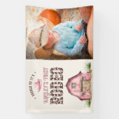 Eerste Rodeo Roze Aangepaste Cowgirl Foto 1e Verja Spandoek (Verticaal)