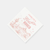 Eerste Rodeo Roze Papier servet (Hoek)