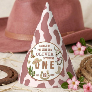 Eerste Rodeo Roze Western Cowgirl 1e Verjaardag Feesthoedjes