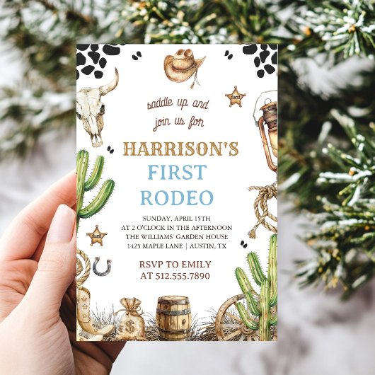 Eerste Rodeo Uitnodiging, Mijn 1e Rodeo Uitnodigin Kaart