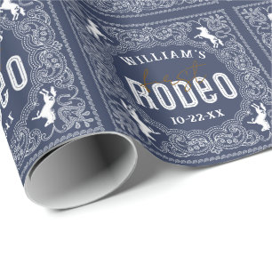 Eerste Rodeo Verjaardag Inpakpapier – Red Bandana