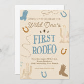 Eerste Rodeo verjaardagsfeest uitnodiging (Voorkant / Achterkant)