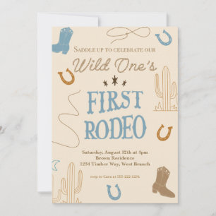 Eerste Rodeo verjaardagsfeest uitnodiging