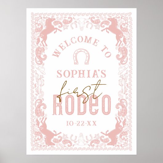 Eerste Rodeo verjaardagsfeestje welkomstbord - Pin Poster (Voorkant)