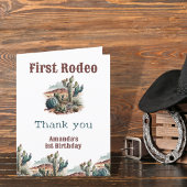 Eerste Rodeo Western 1e Verjaardag Bedankkaart