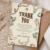 Eerste Rodeo Western Boy 1e Verjaardag Bedankkaart