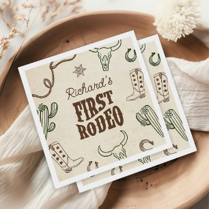 Eerste Rodeo Western Boy 1e Verjaardag Servet