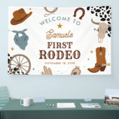 Eerste Rodeo Western Jongen Eerste Verjaardag Welk Spandoek (Beurs)