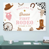 Eerste Rodeo Western Meisje Eerste Verjaardag Welk Spandoek (Beurs)