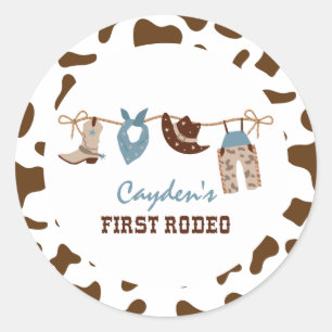 Eerste Rodeo Westerne Cowboy 1e verjaardag Ronde Sticker
