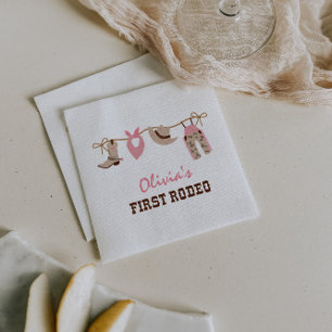 Eerste Rodeo Westerne Cowboy 1ste verjaardag Napki Servet