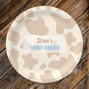Eerste Rodeo Westerne Cowboy Koe Print Papier Bord