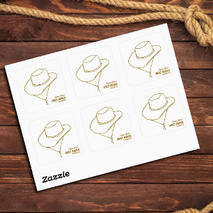Eerste Rodeo Westerse Cowgirl Hoed 1e Verjaardag Vierkante Sticker