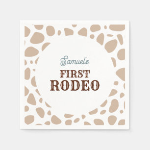 Eerste rodeo wild west beige jongen eerste verjaar servet