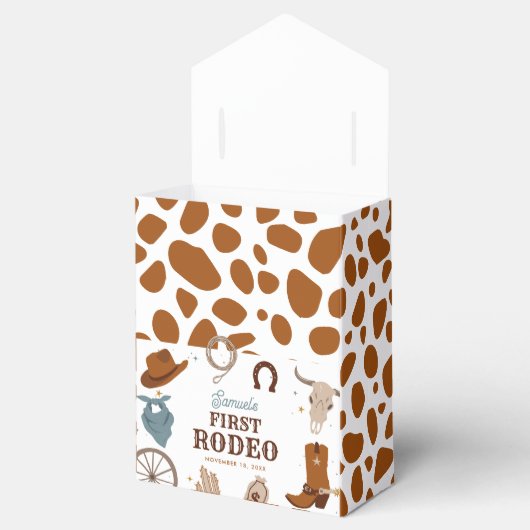 Eerste Rodeo Wild West Boy Eerste Verjaardag Bruin Bedankdoosjes (Geopend)