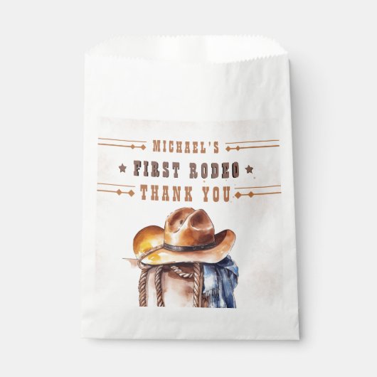 Eerste RODEO | Wild West Cowboy 1e verjaardag jong Bedankzakje (Voorkant)
