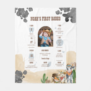 Eerste Rodeo Wild West Foto Mijlpaal Fleece Deken